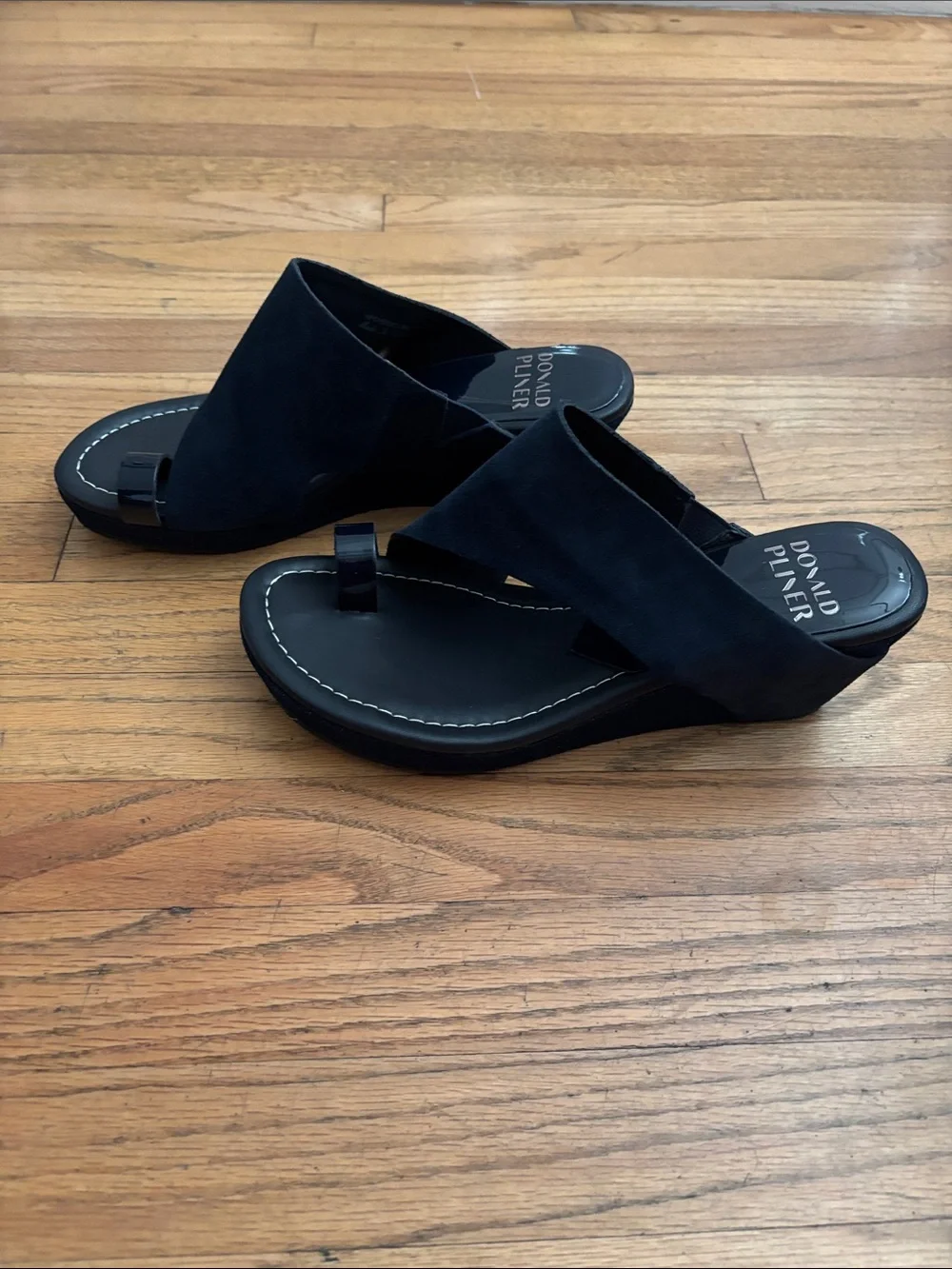 Donald J. Pliner Blue Suede Gyer Wedge Sandal